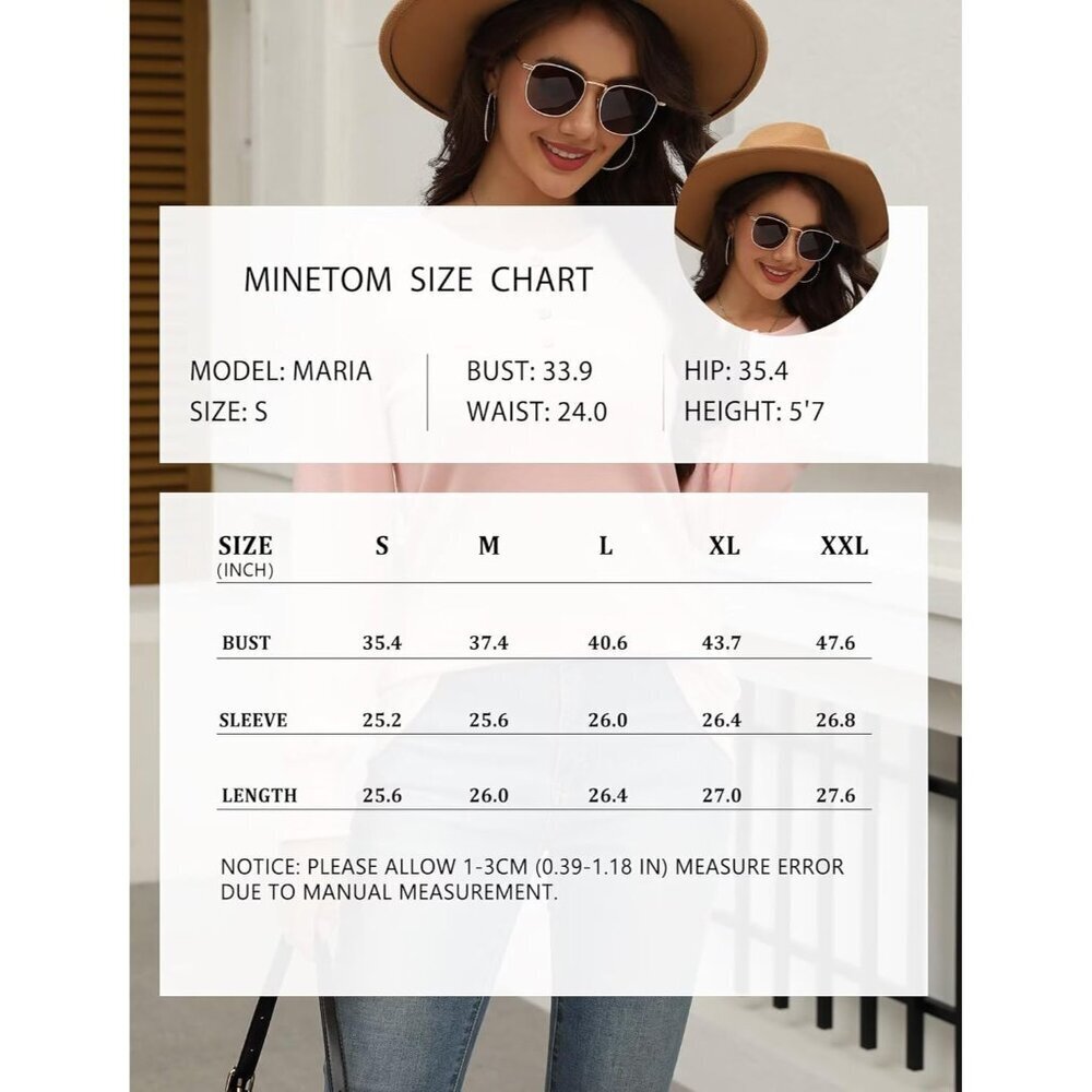 Womens Long Sleeve Henley Blouse Smocked Puff Sleeve Casual Top - Picture 6 of 6